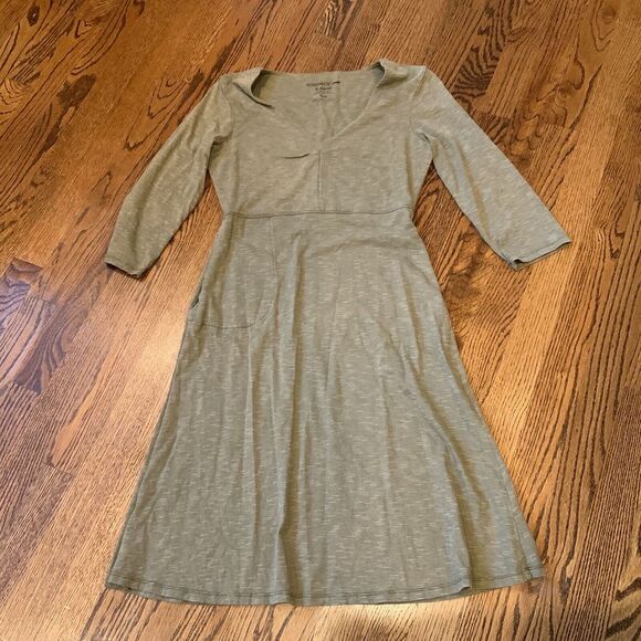 Toad&Co Rosalinda Dress Olive‎ Green 3/4 Sleeve Size XS Outdoors Athleisure - Picture 1 of 11